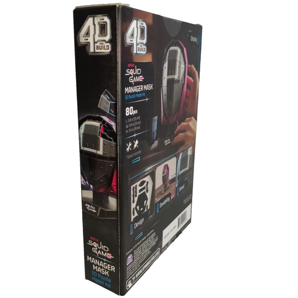 Squid Games Manager Mask 3D Model Kit 4D Build, Puzzle Netflix w Stand NEW - Picture 11 of 11